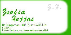 zsofia hejjas business card